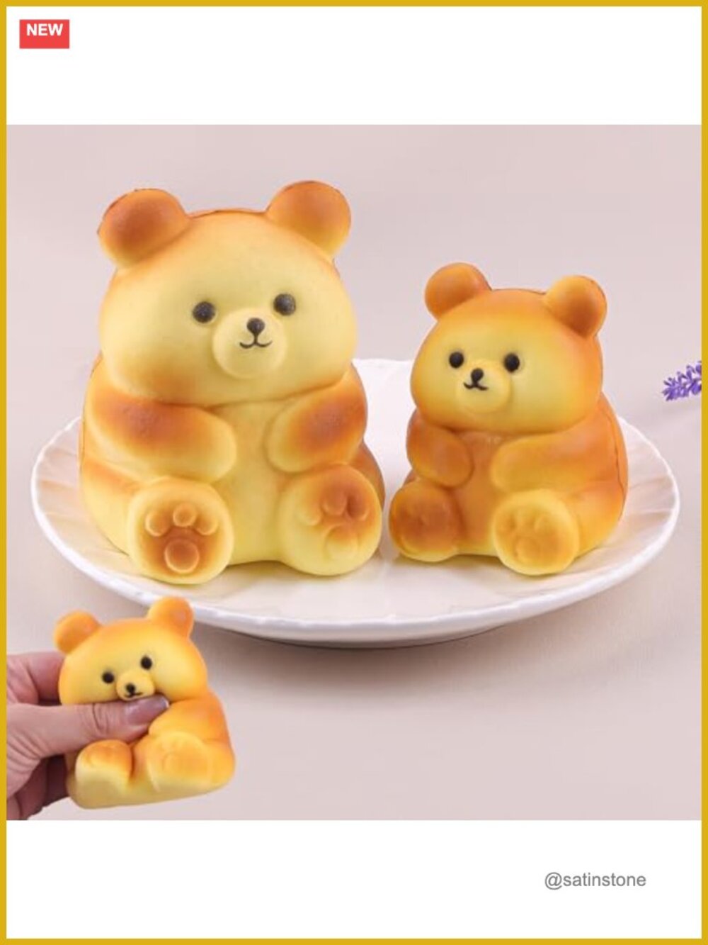 2 Pcs Bear Squishies Toys Slow Rising Foam Stress Relief Squeeze Toy
